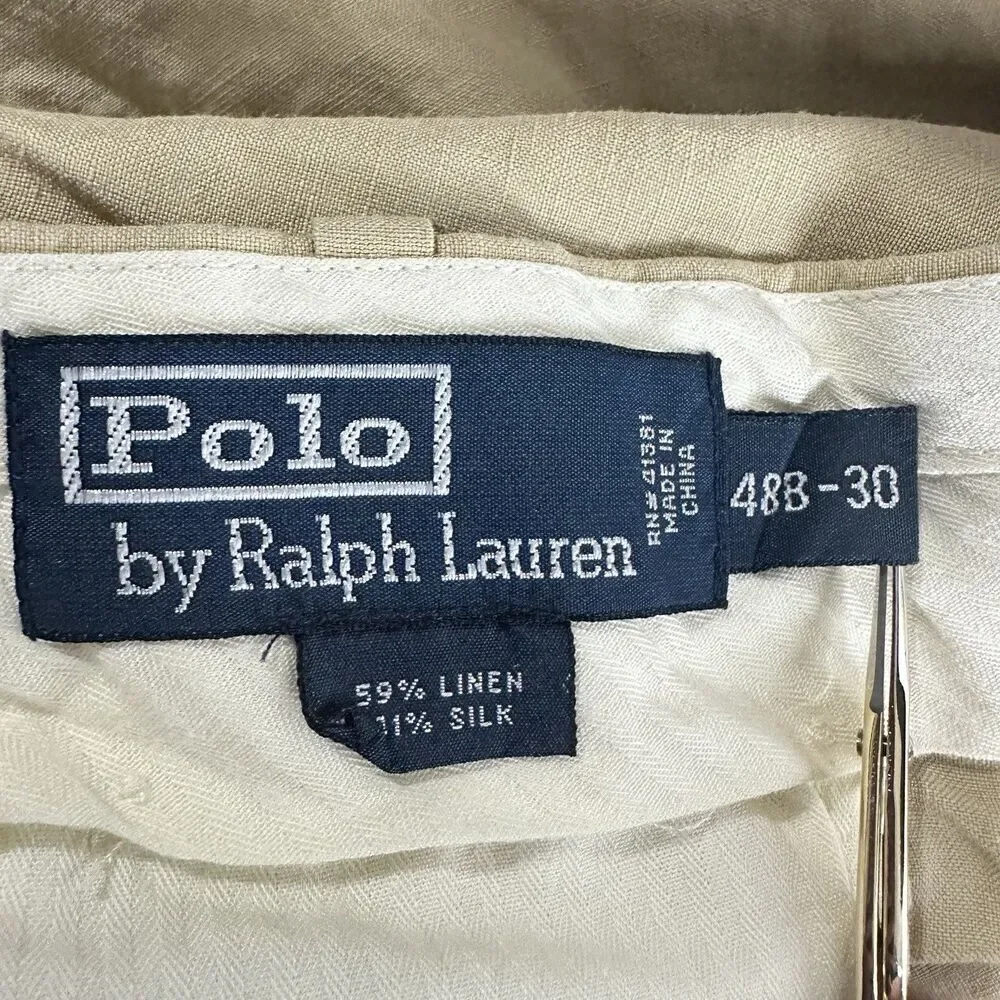 Polo Ralph Lauren Linen Silk Blend Pants Mens 48B Big Preppy Coastal Trouser*